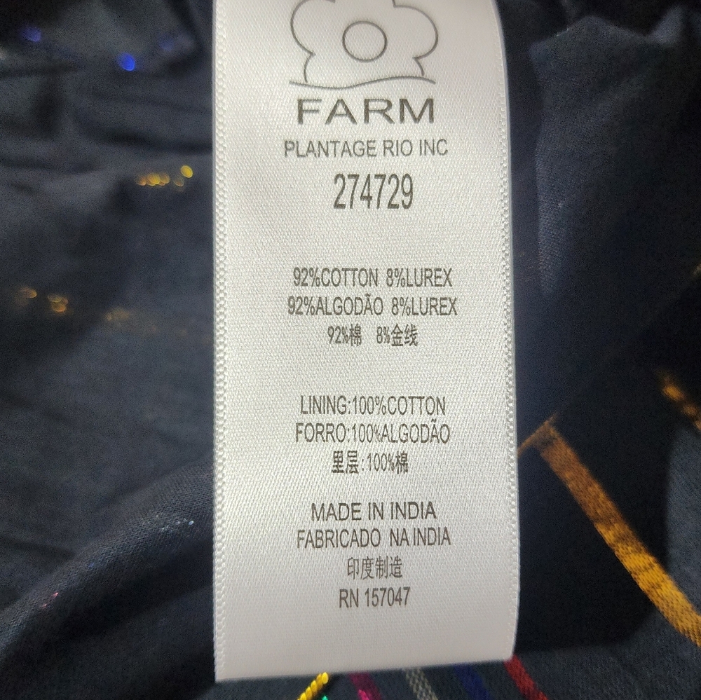 FARM Rio Metallic Stripe Co Ord Set Wide Leg Pants Shirt Resort NWT L - Picture 6 of 12